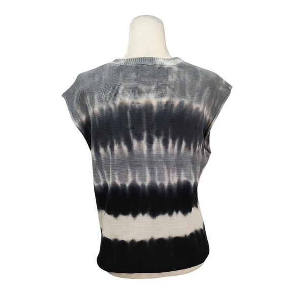Evereve James Tie Dye Knit Sleeveless‎ Sweater Top Gray Black Layering Colorful - Picture 7 of 10